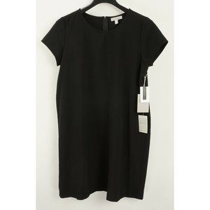 New 89$ Chelsea28 Women's XL Short Sleeve Black Crepe Classic Midi Shift Dress